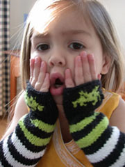 space invaders arm warmers