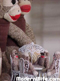 sock monkeys dining room