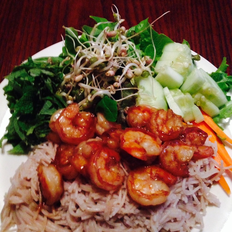 shrimp noodle bowl vietnamese